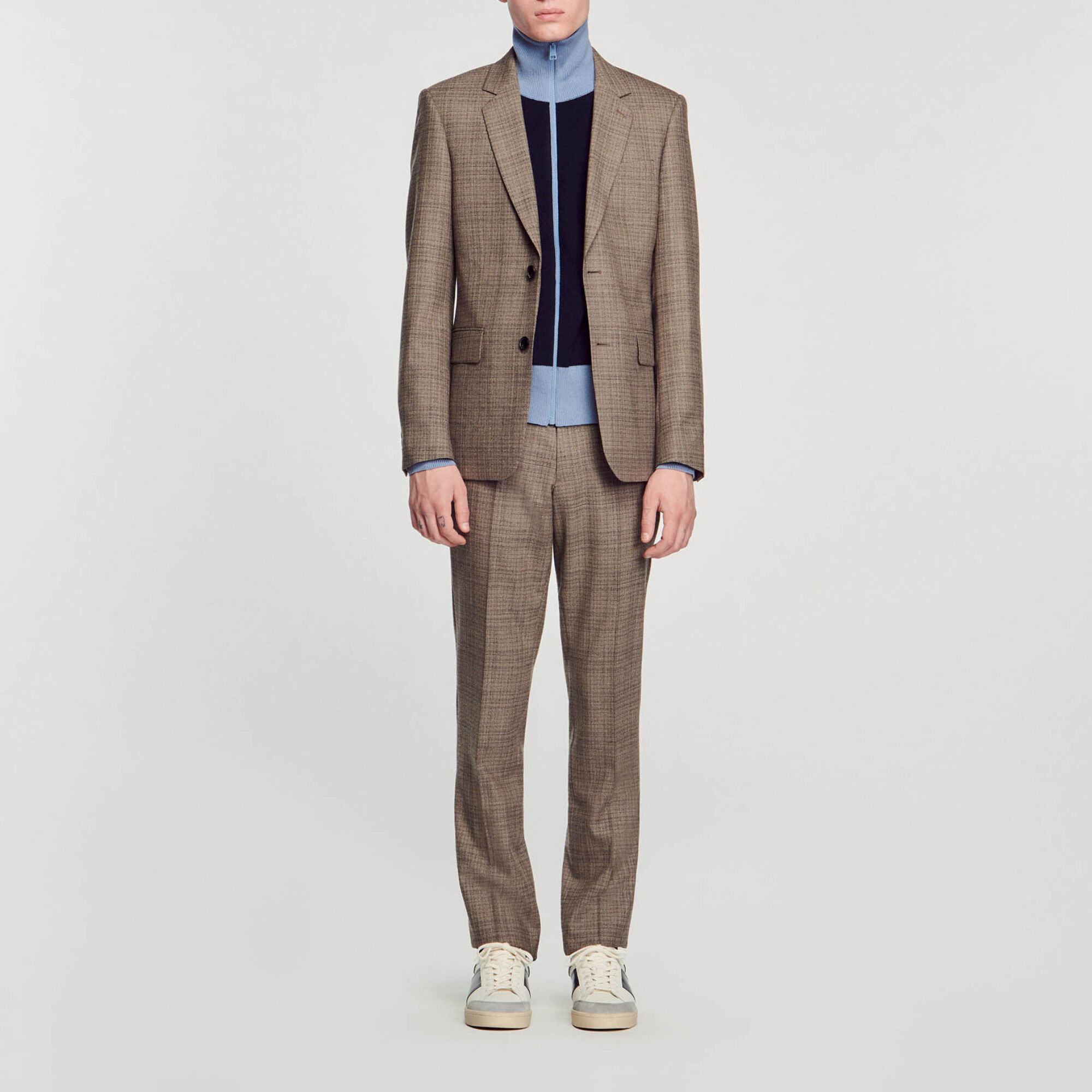 Veste  de costume à carreaux en laine