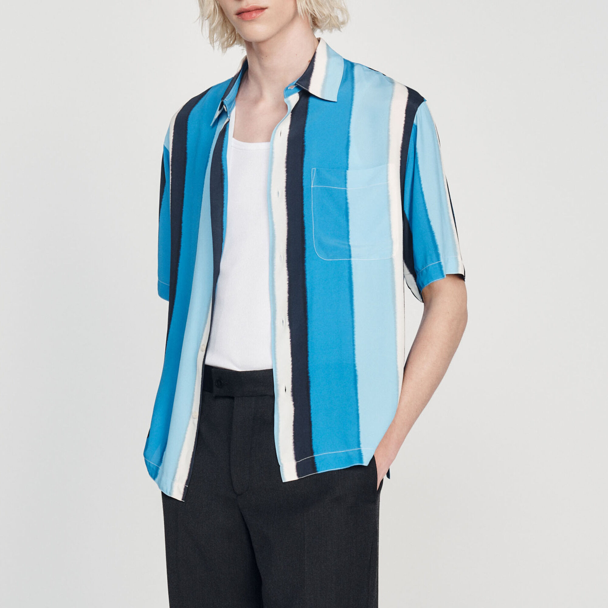 Chemise fluide rayée manches courtes