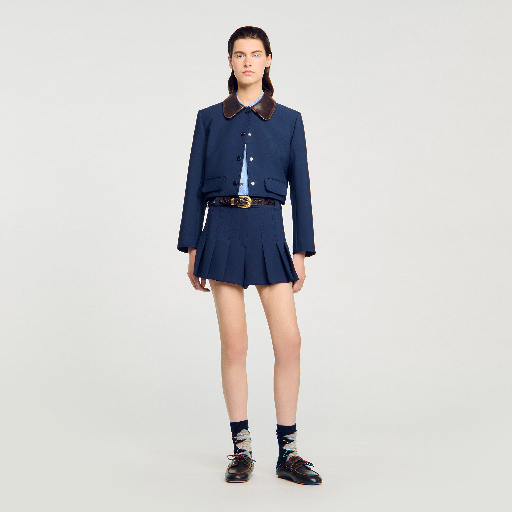 Short de tailleur à plis