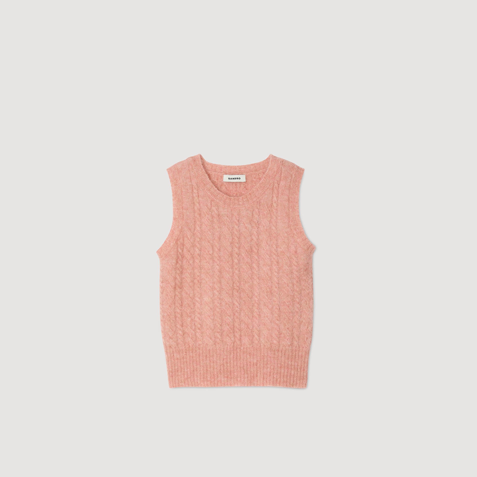 Pull sans manches torsadé
