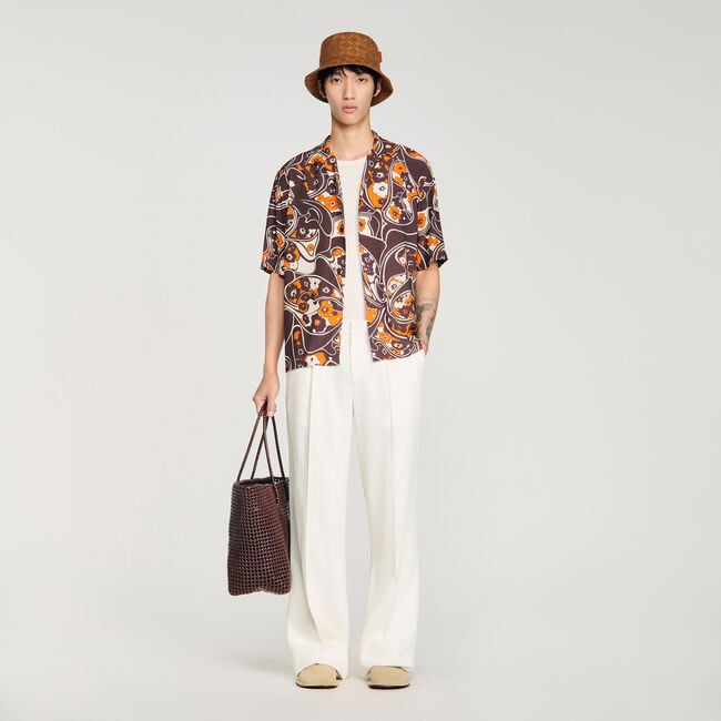 Chemise fluide imprimé col requin