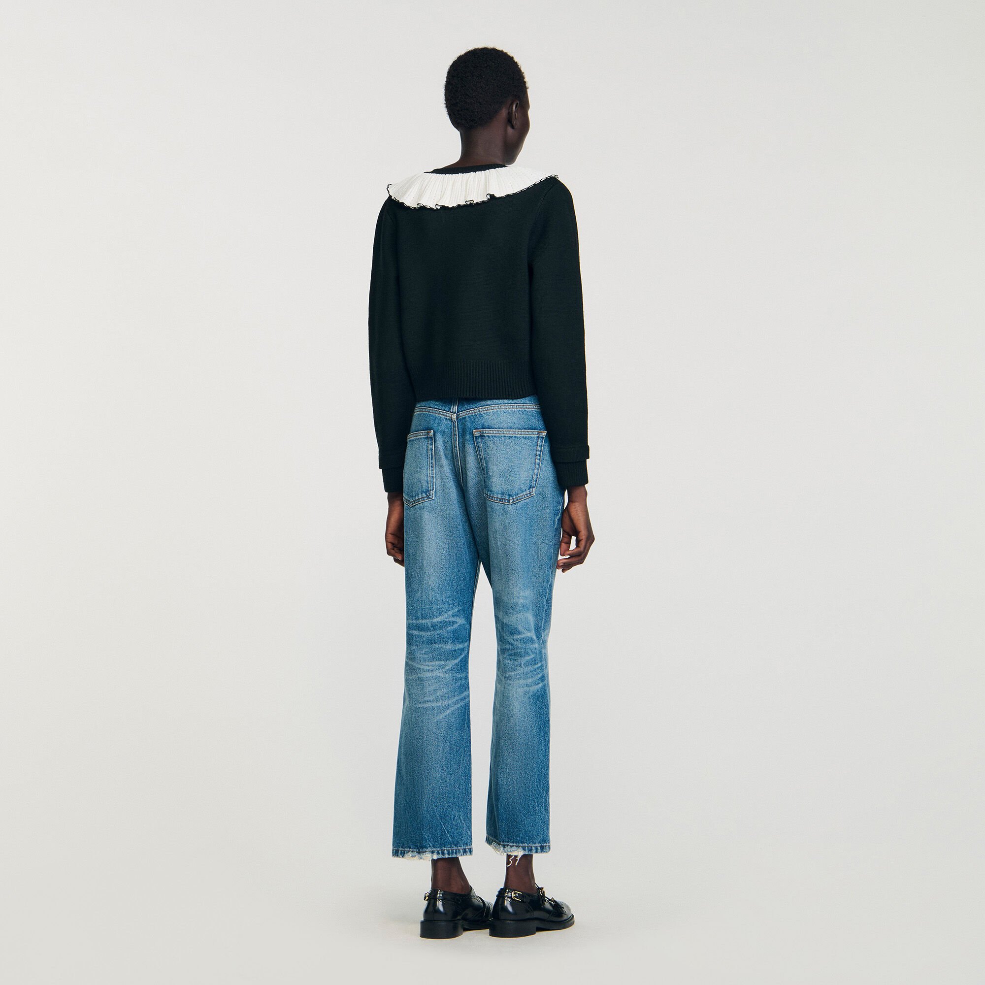 Cardigan à col contrasté