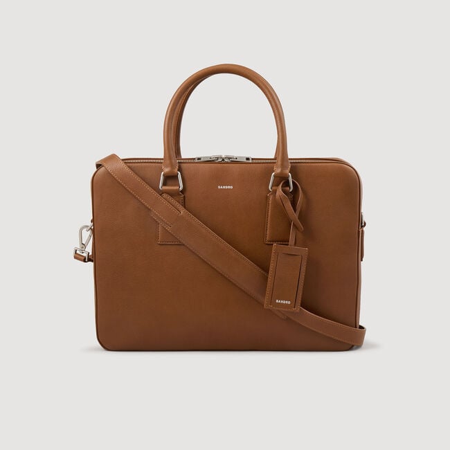 Grand briefcase en cuir grainé