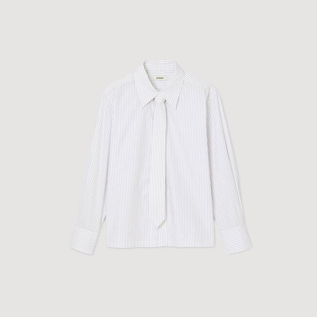 Chemise rayée à cravate amovible