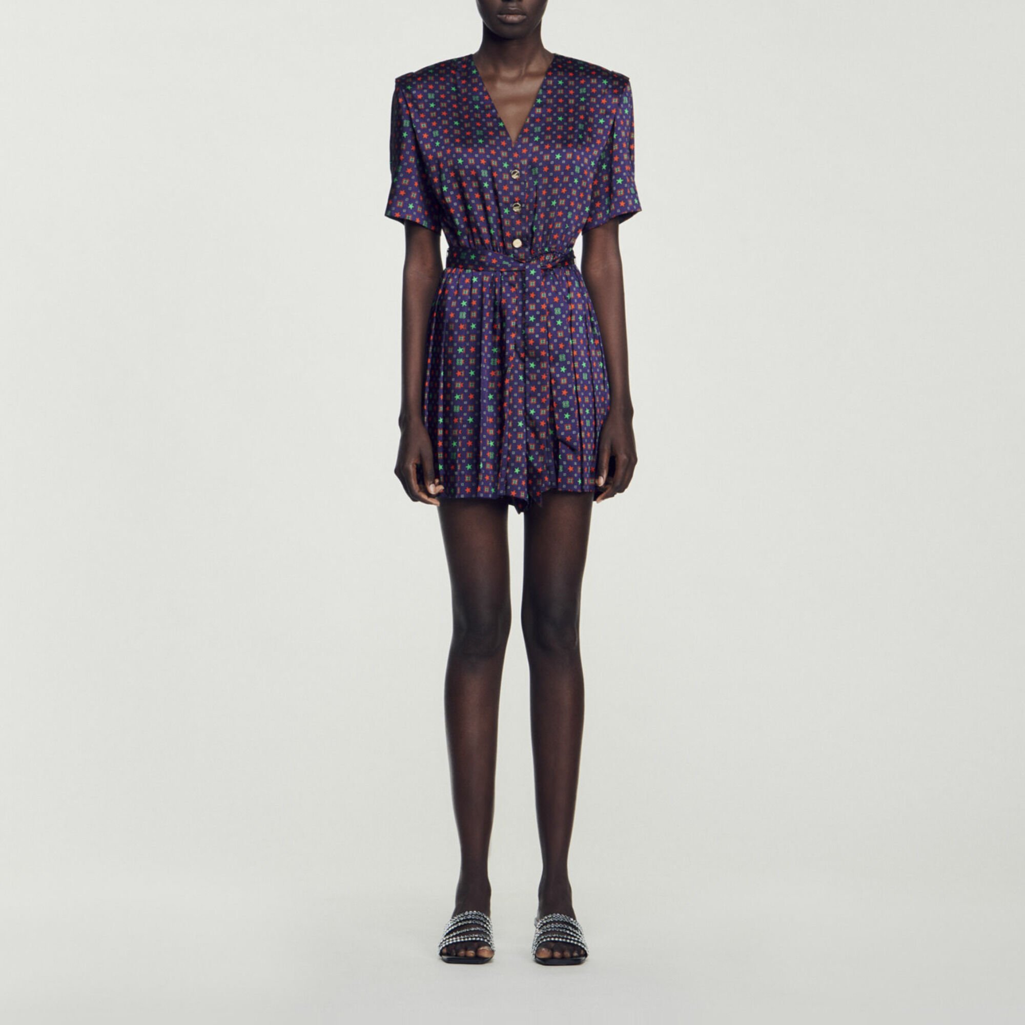 Combishort satinée imprimée