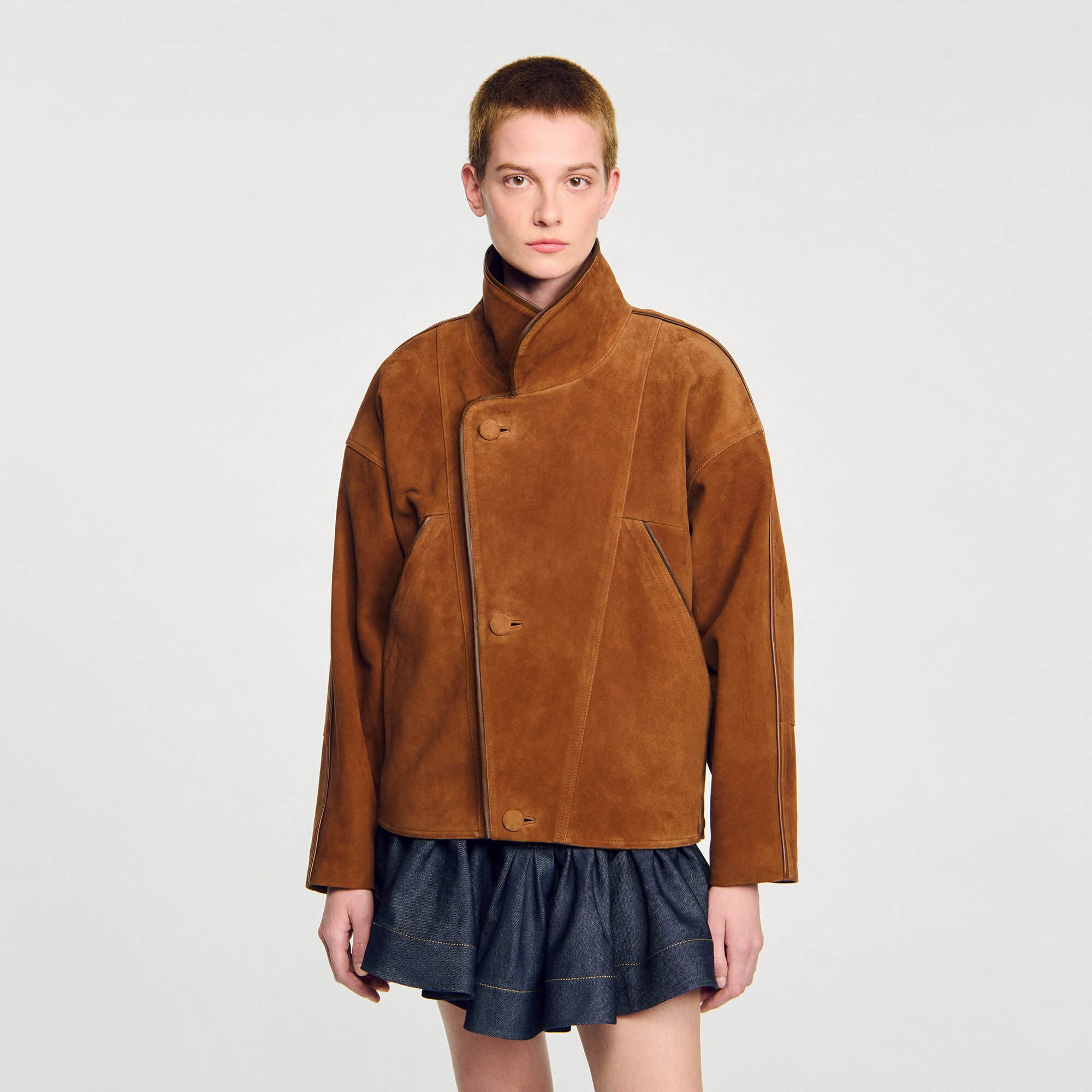 Blouson en daim oversize
