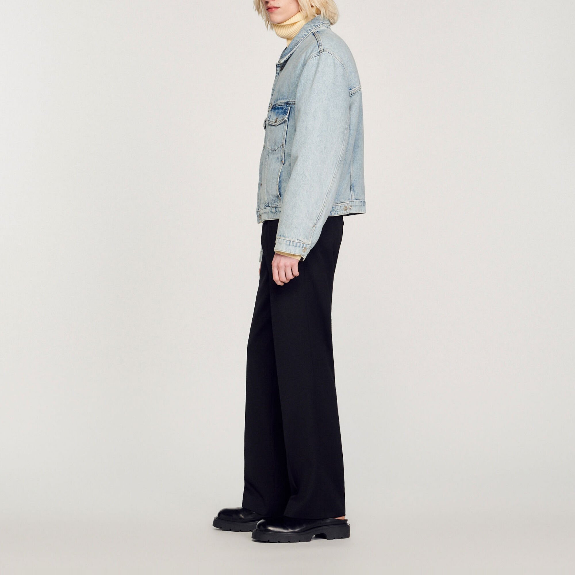 Blouson en denim molletonné