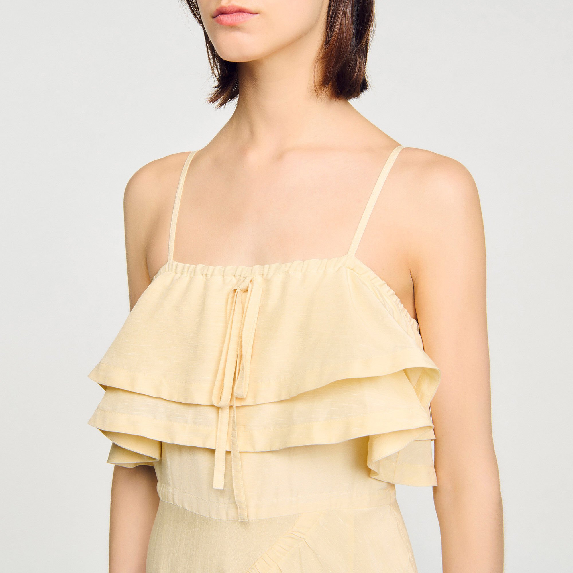 Robe longue à volants