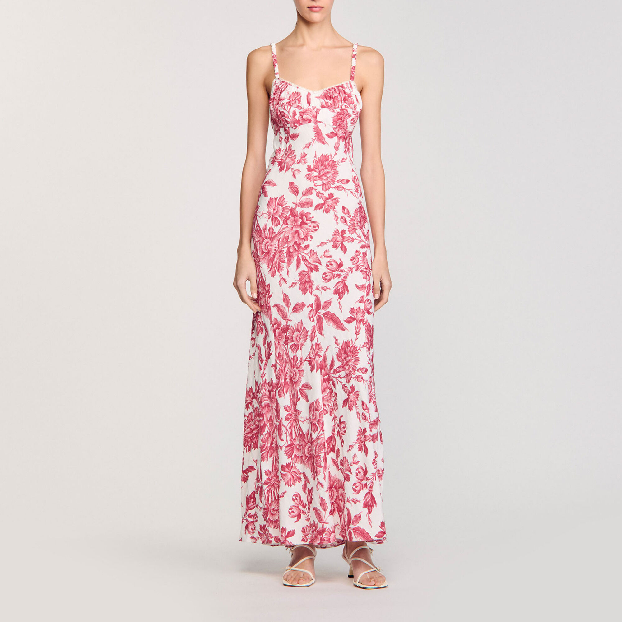 Robe longue &agrave; imprim&eacute; fleuri