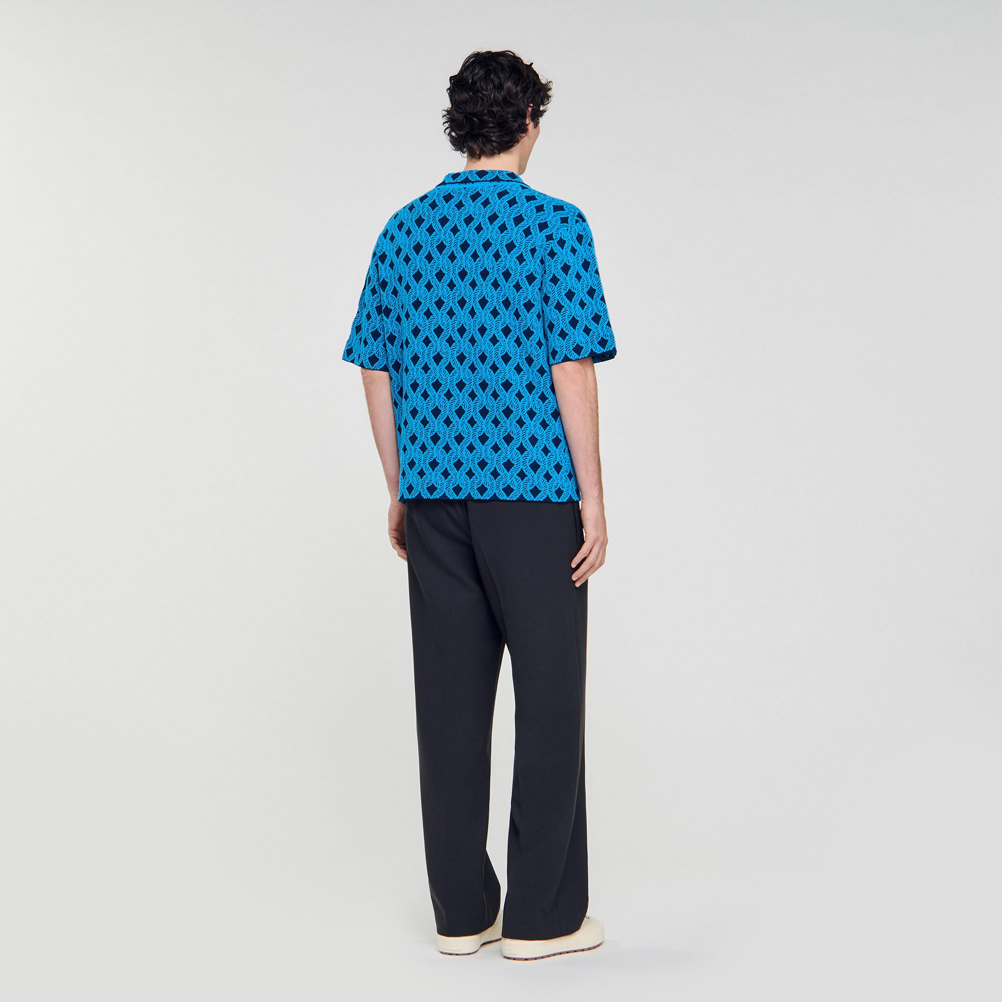 Chemise cardigan à jacquard corde