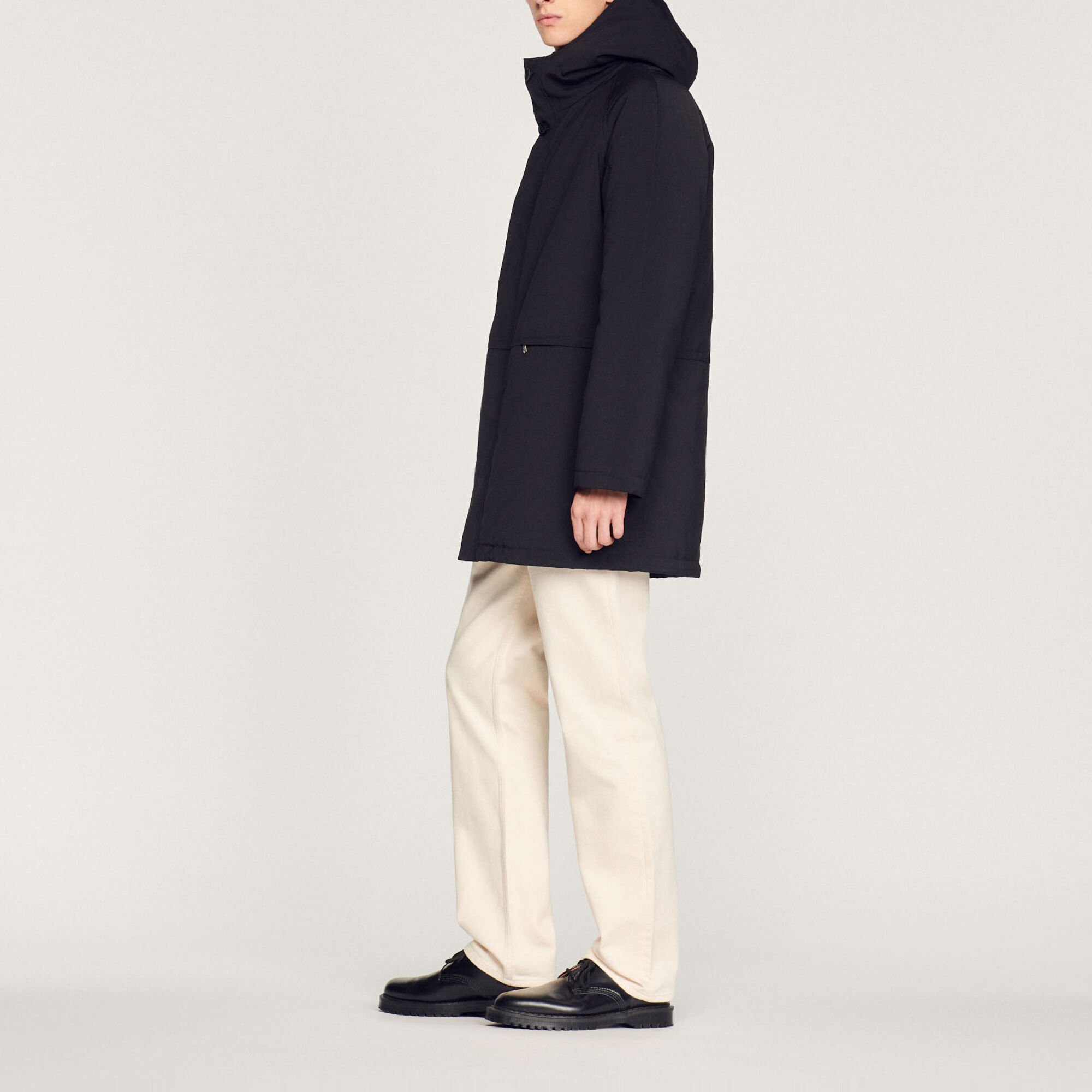 Parka molletonné en tissu technique