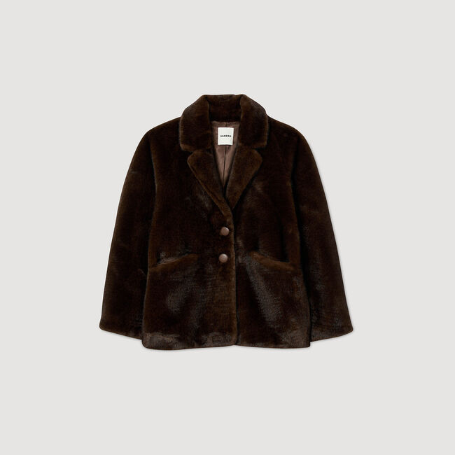 Manteau veste en fausse fourrure