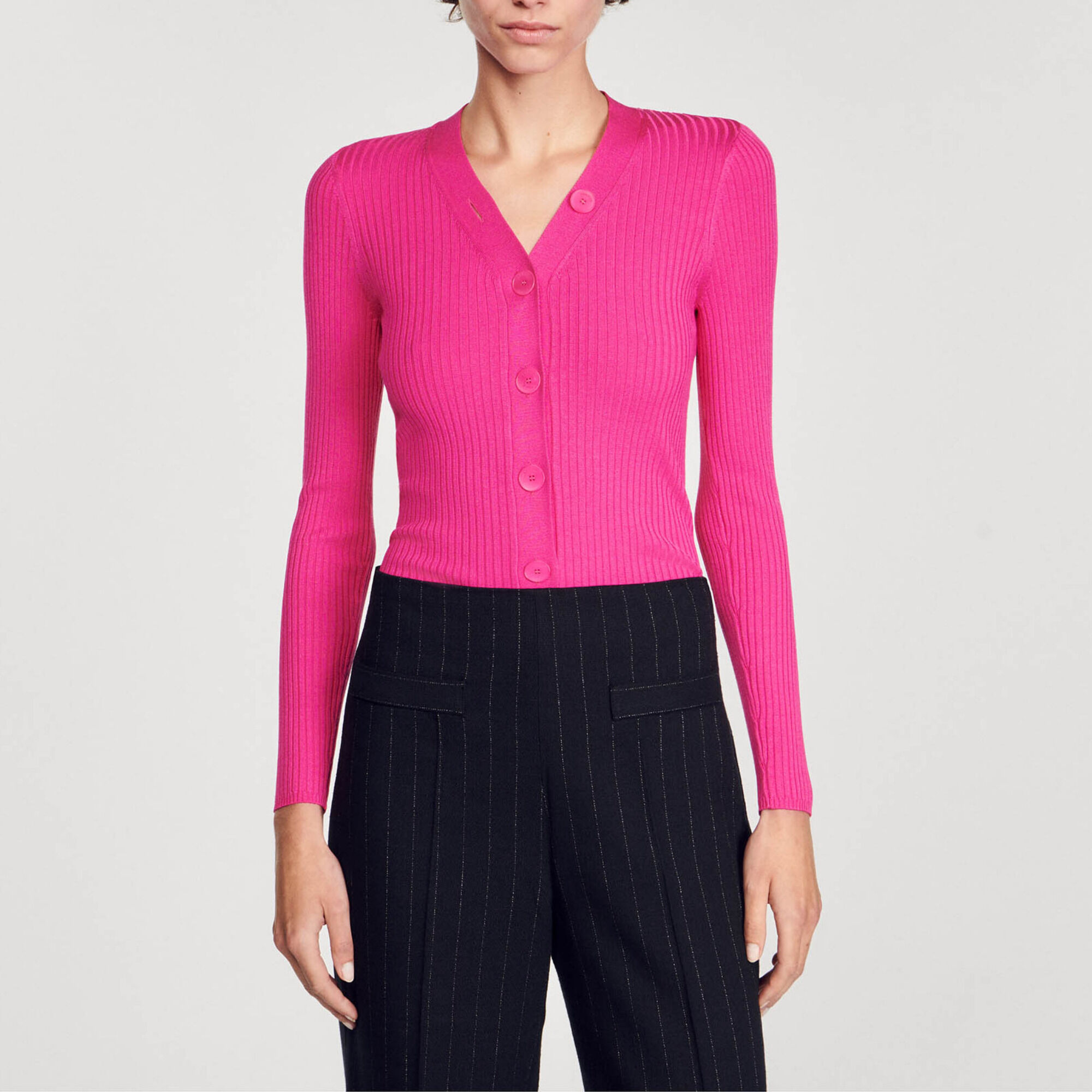 Cardigan en maille côtelée