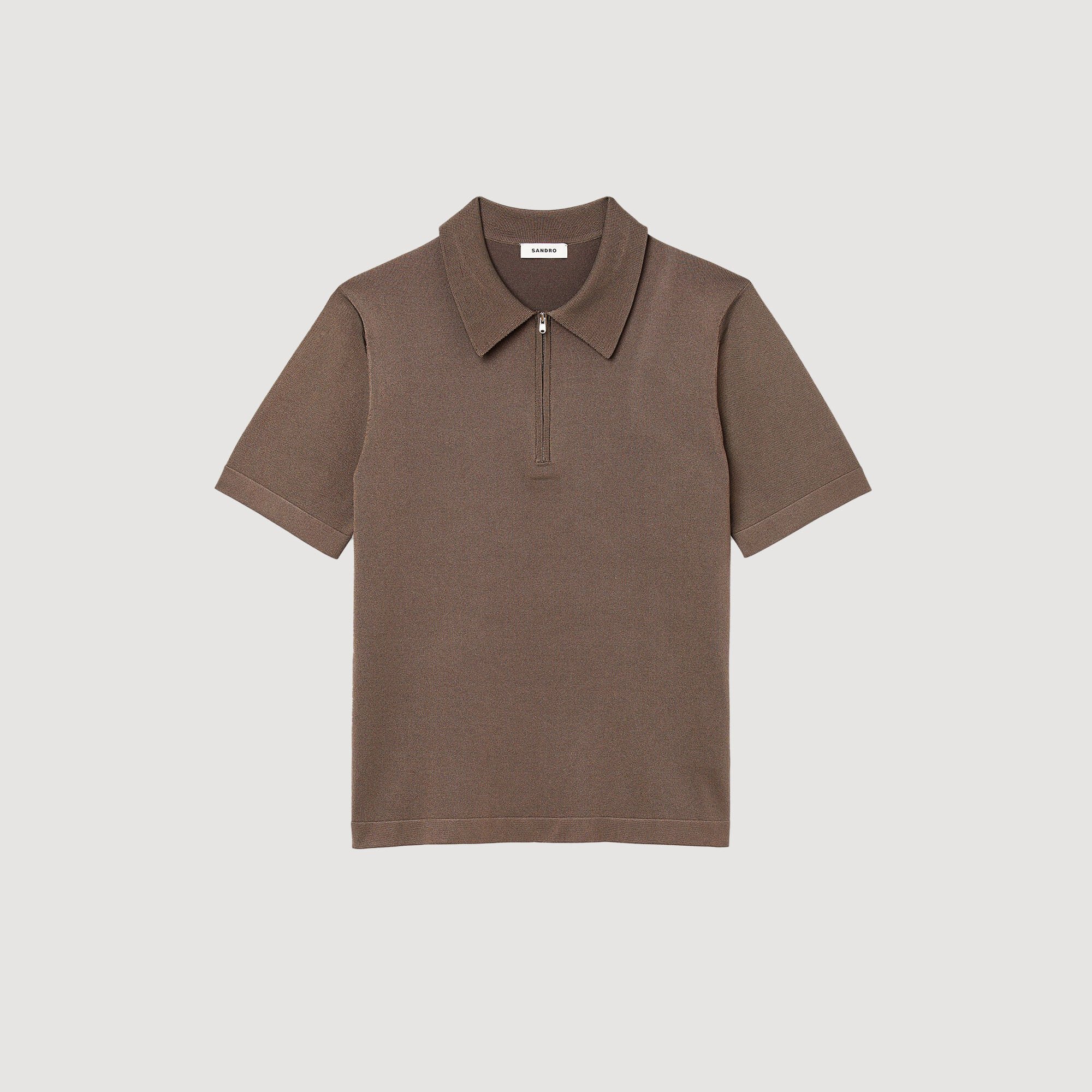 Polo en maille à col zippé