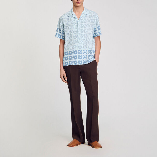 Chemise &agrave; imprim&eacute; fleuri - Homme | Sandro Paris