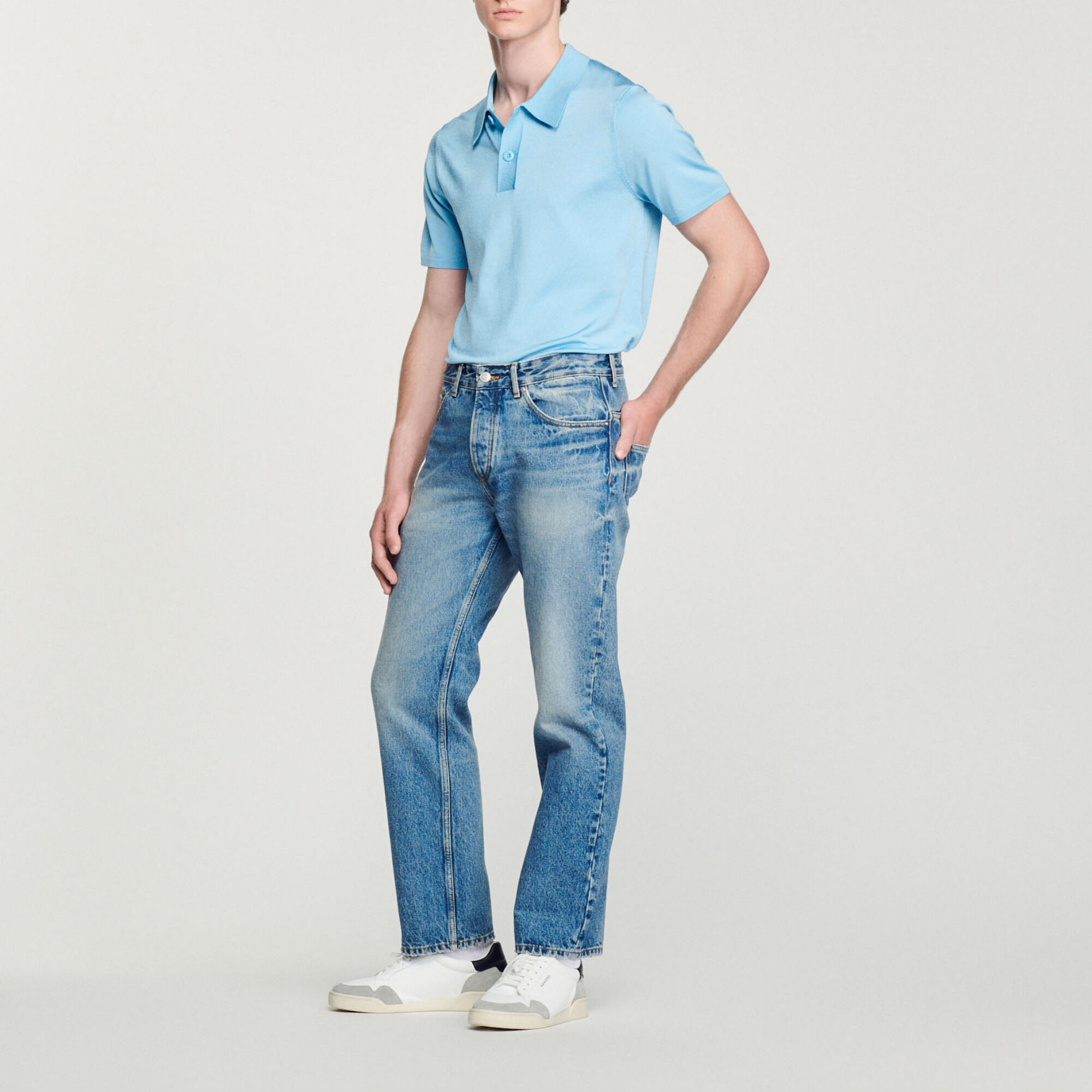 Polo en maille à manches courtes