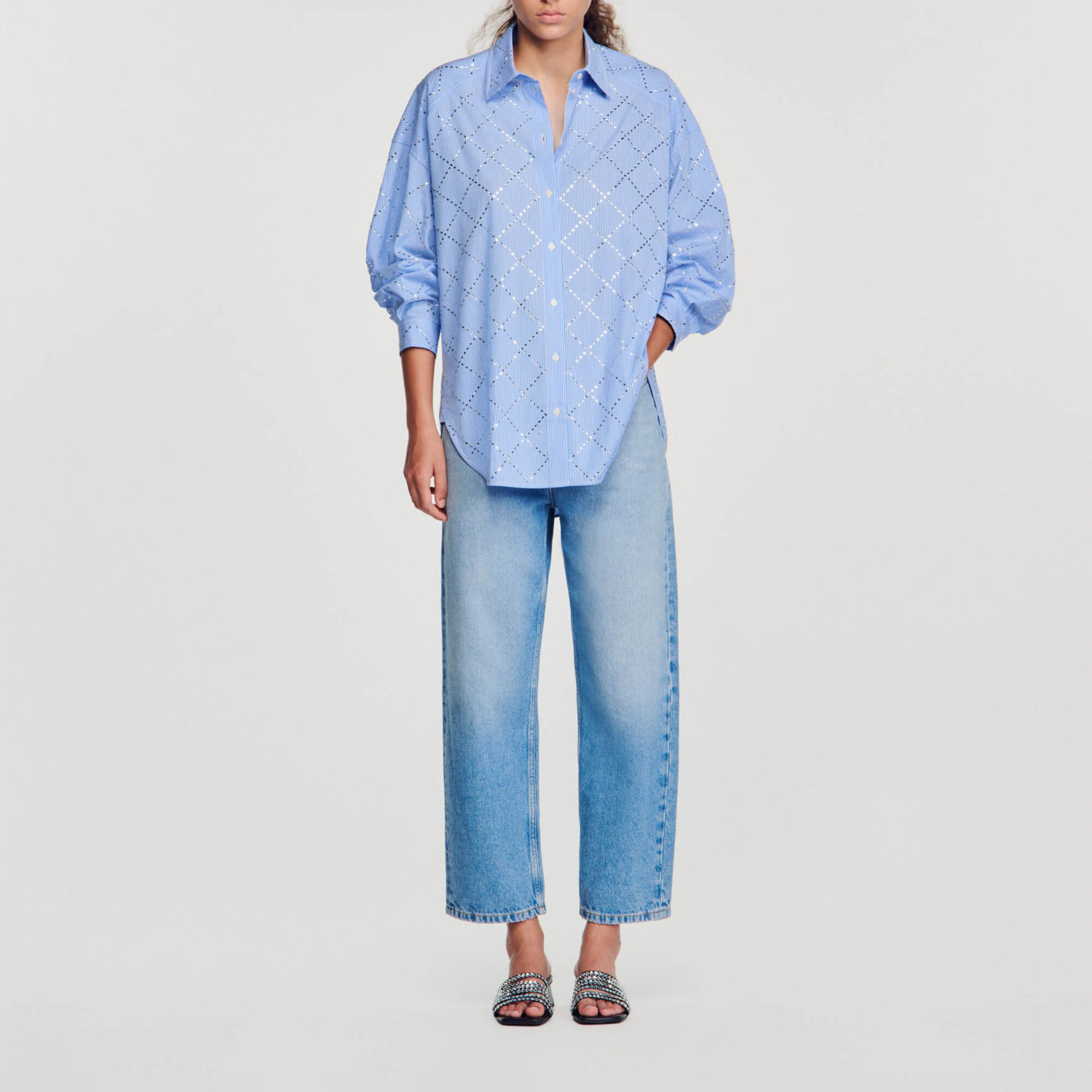 Chemise bleu sandro femme outlet