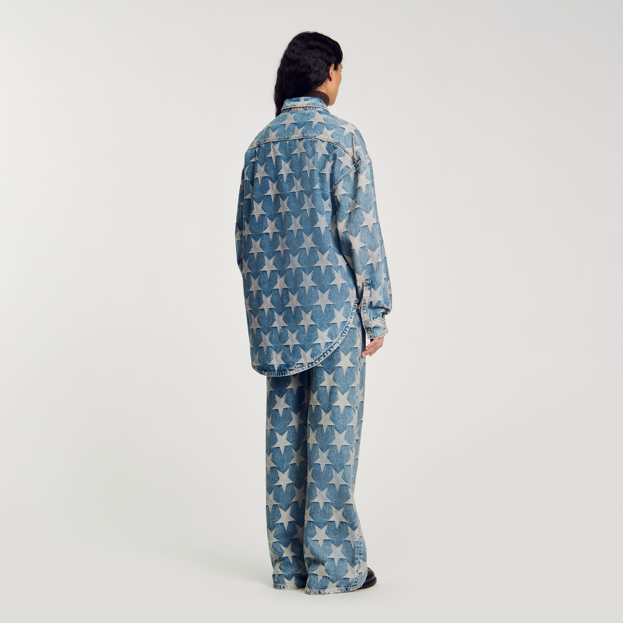 Blouson surchemise en jean étoiles