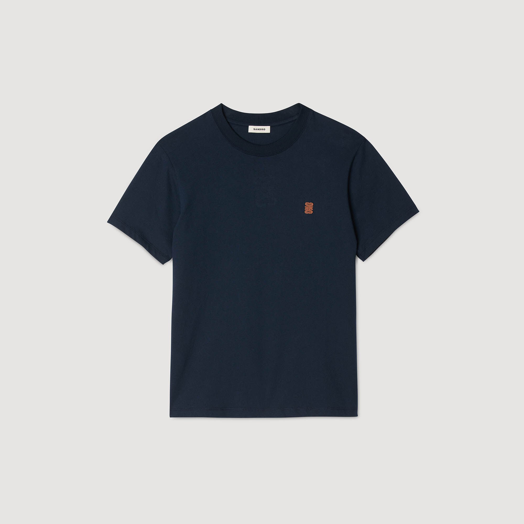 T-shirt à logo en cuir