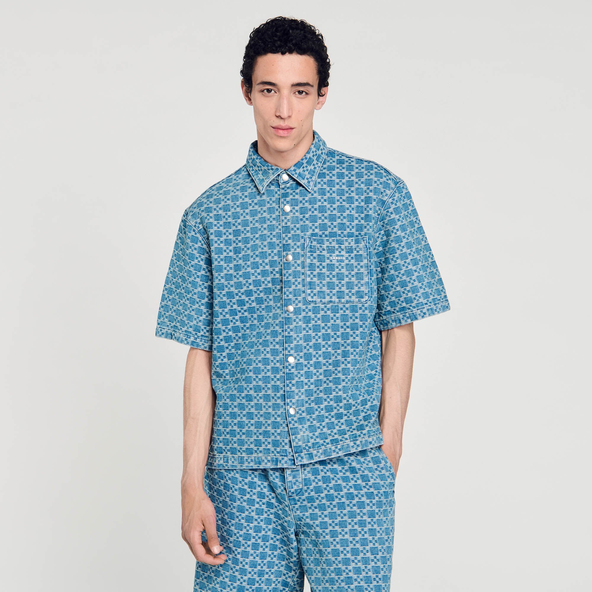 Chemise en denim square cross