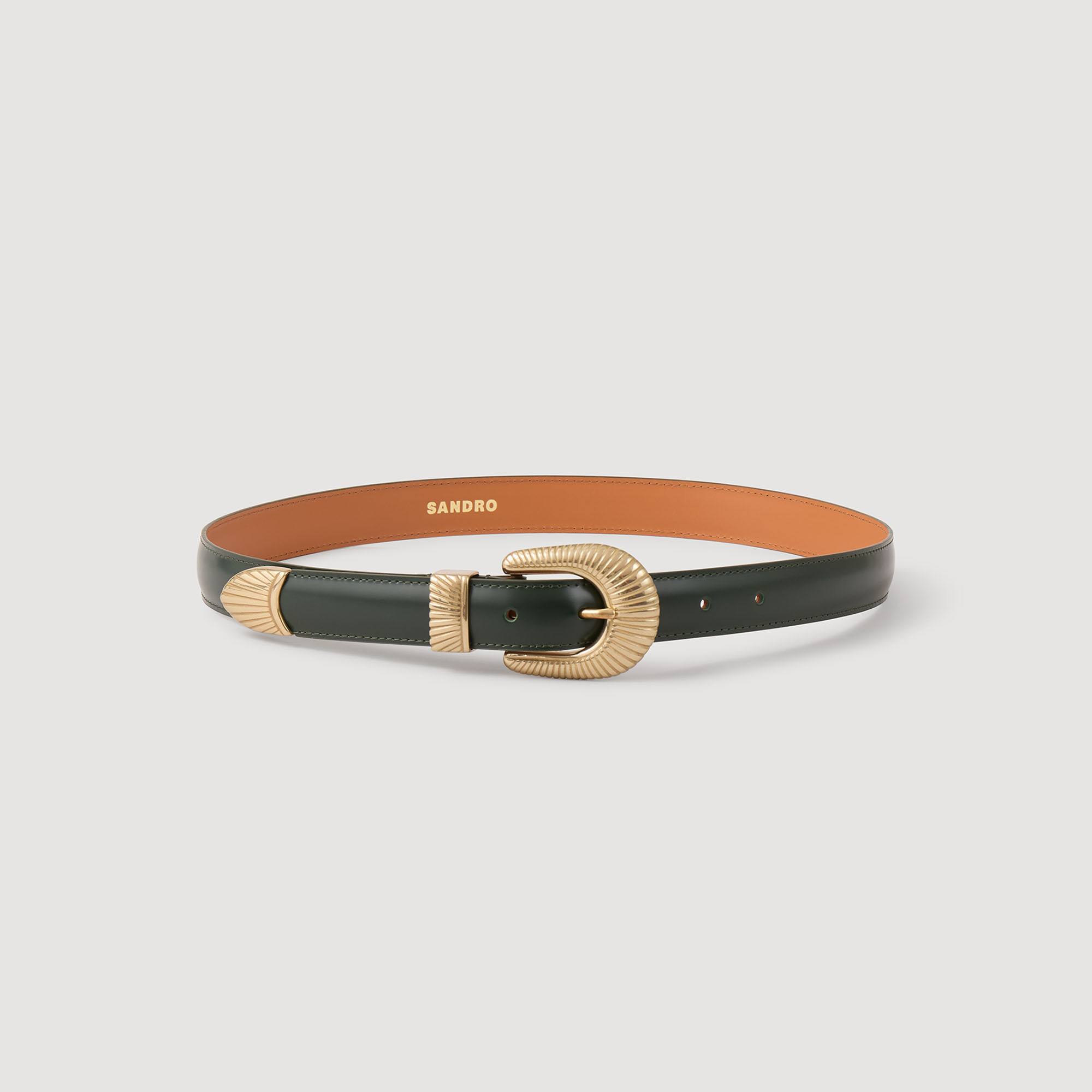 Ceinture cuir boucle dorée