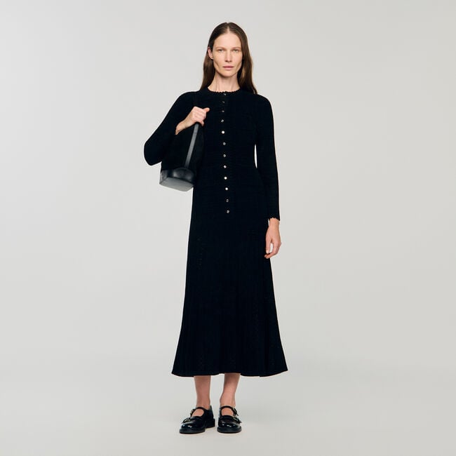 Robe longue maille texturée