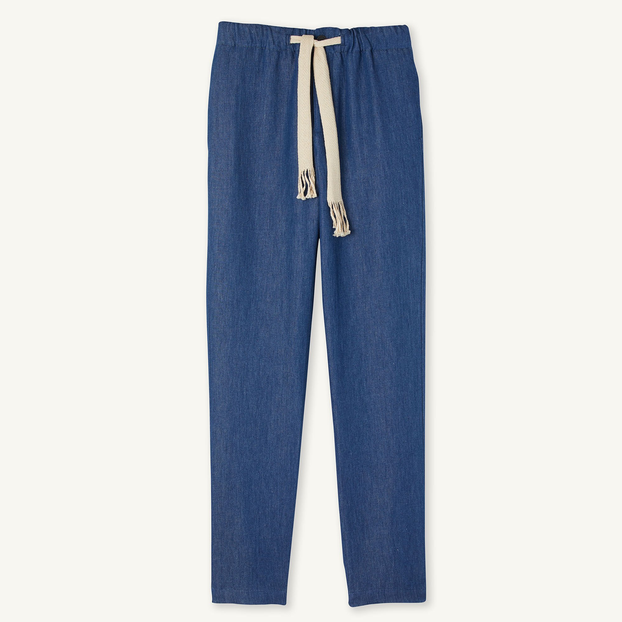 Pantalon large en chambray