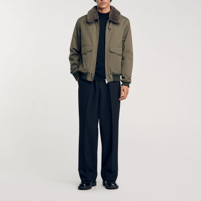 Blouson à col fourrure
