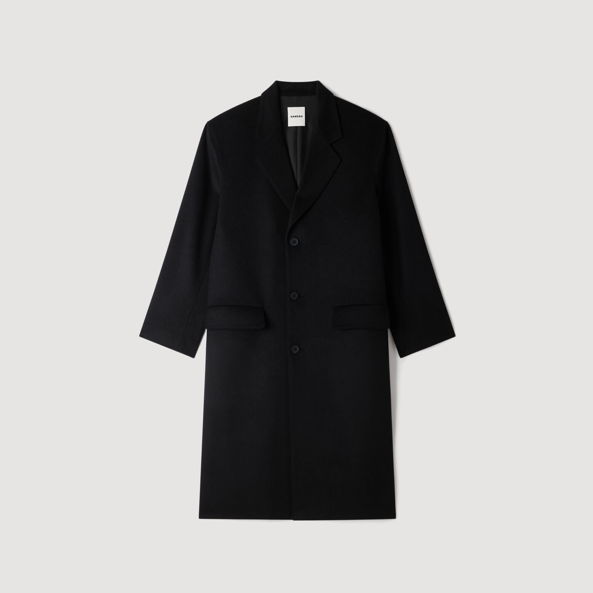 Manteau long en laine et cachemire