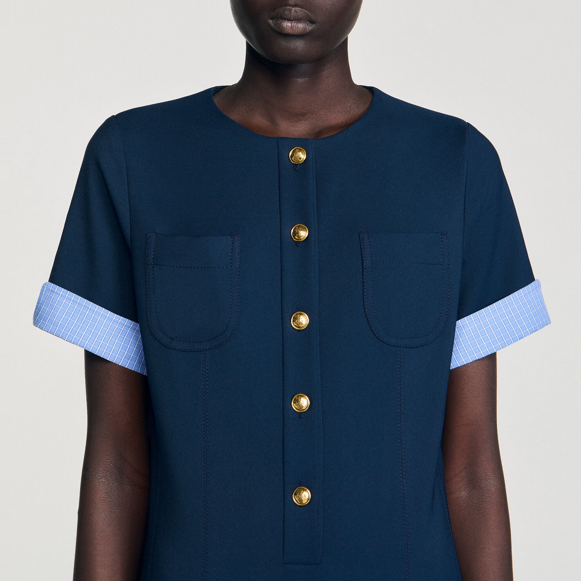 Robe courte pliss&eacute;e - Femme | Sandro Paris