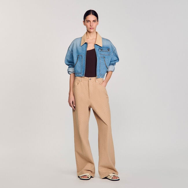 Blouson en jean à studs