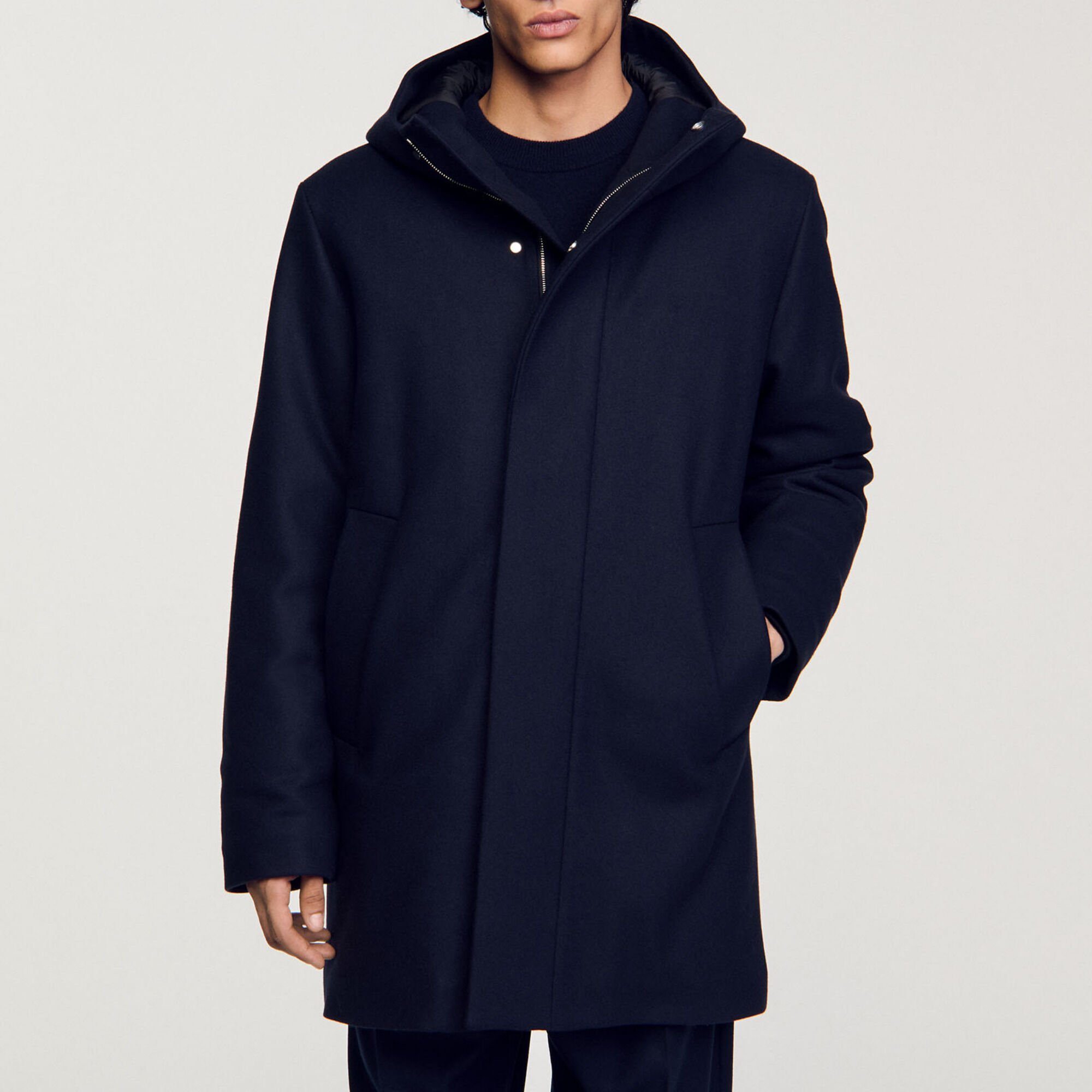 Parka en laine à capuche