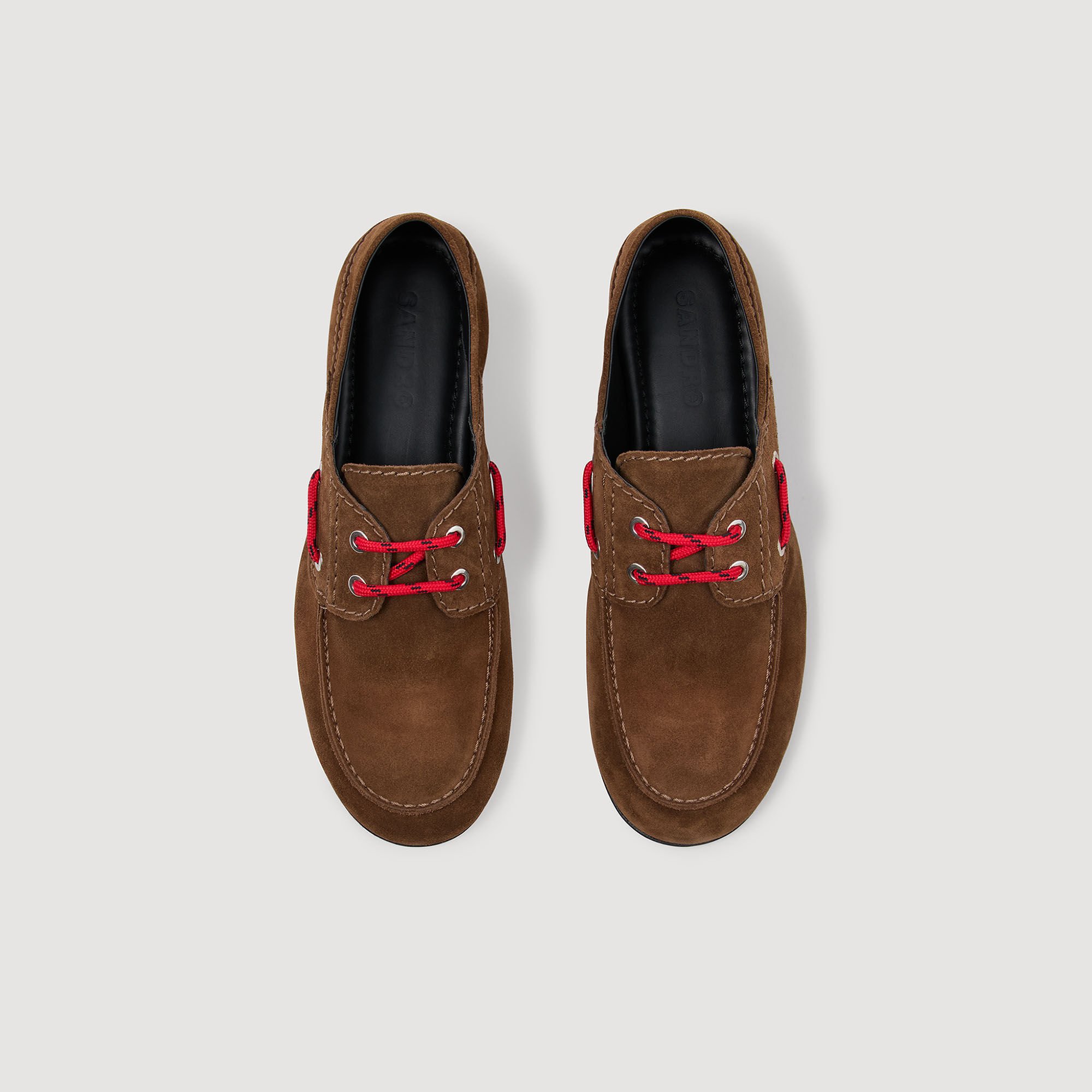 Chaussures bateaux cuir suédé lacet