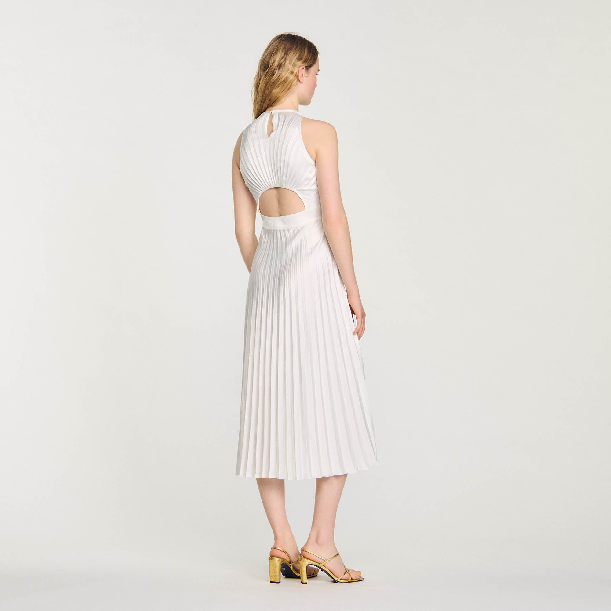 Robe longue plissée