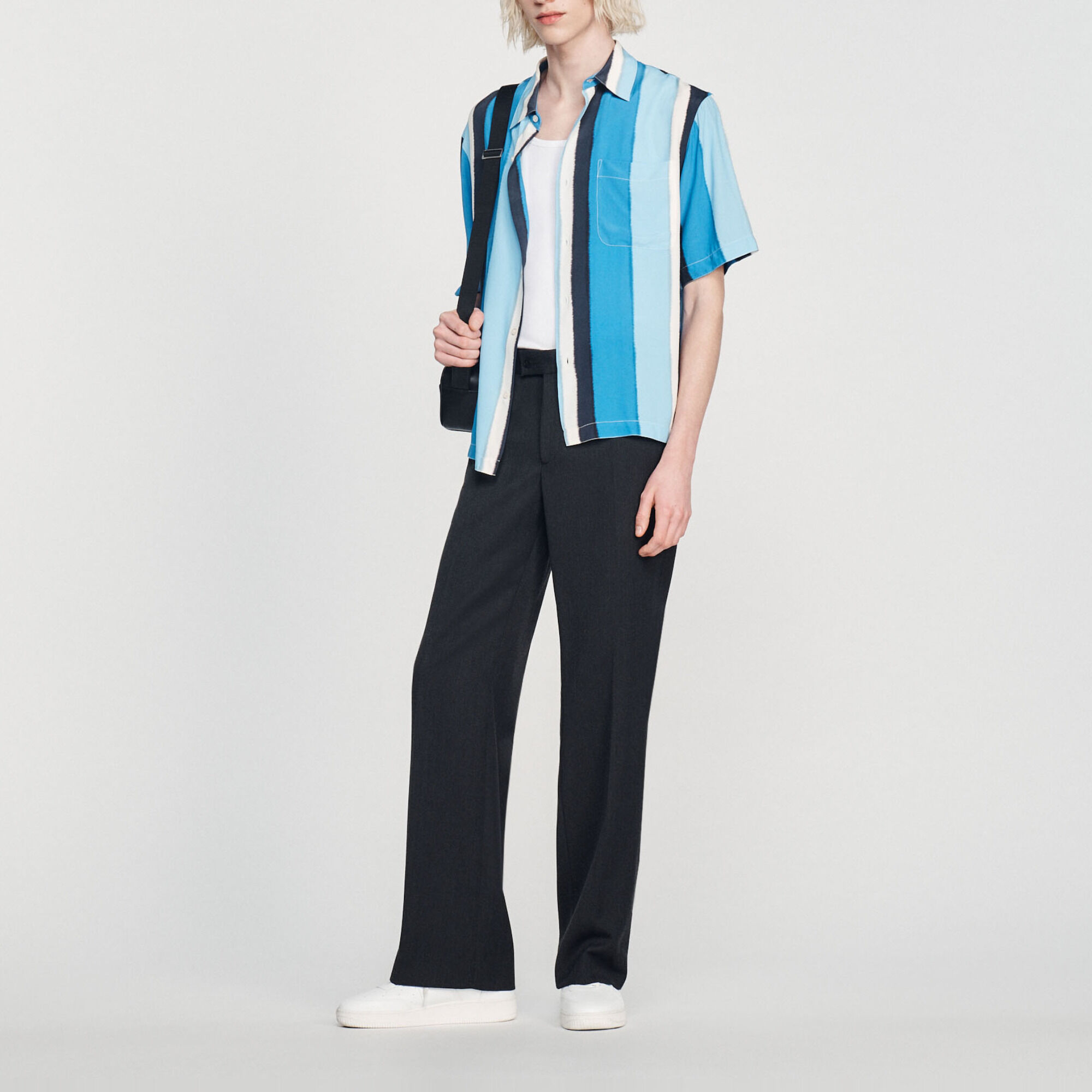 Chemise fluide rayée manches courtes