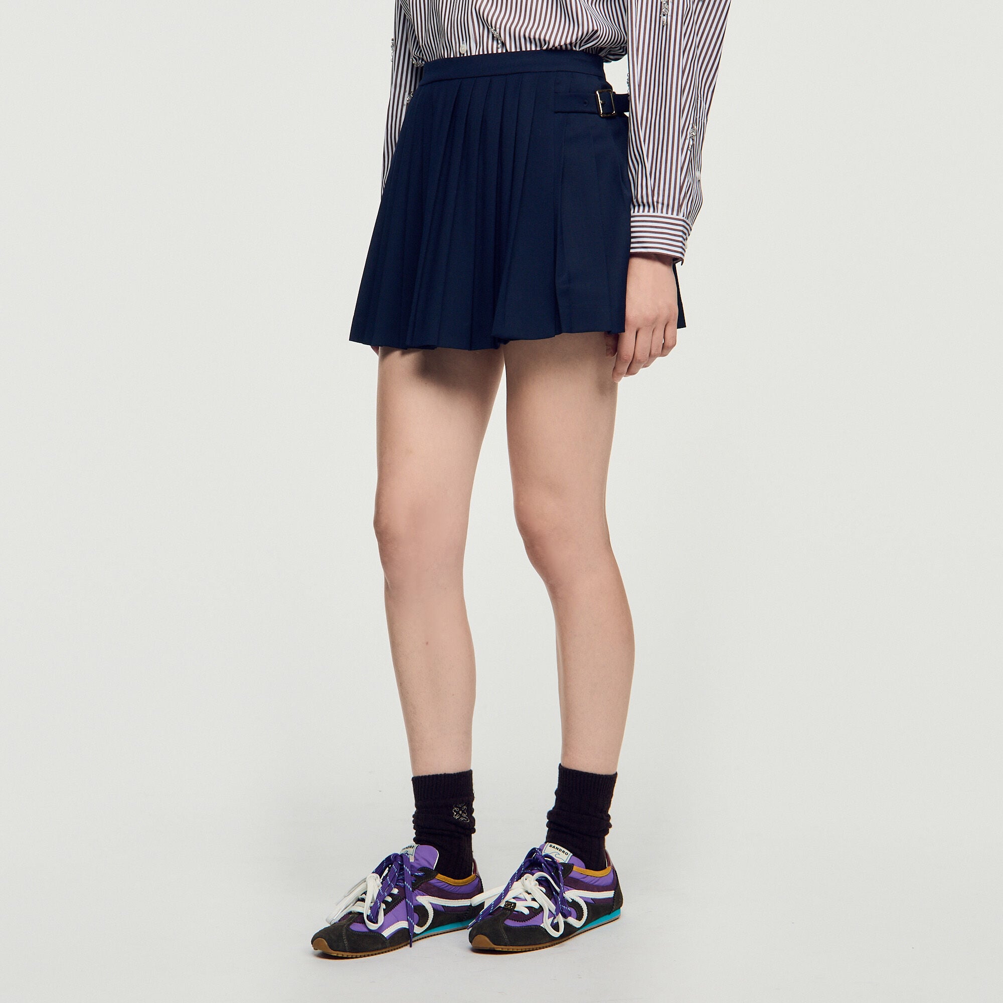 Jupe short &agrave; plis - Femme | Sandro Paris