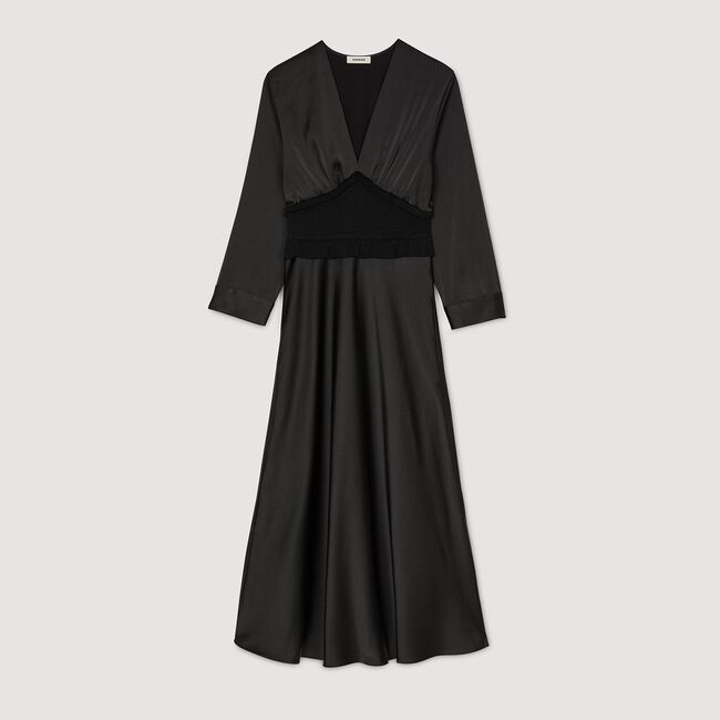 Robe longue satinée