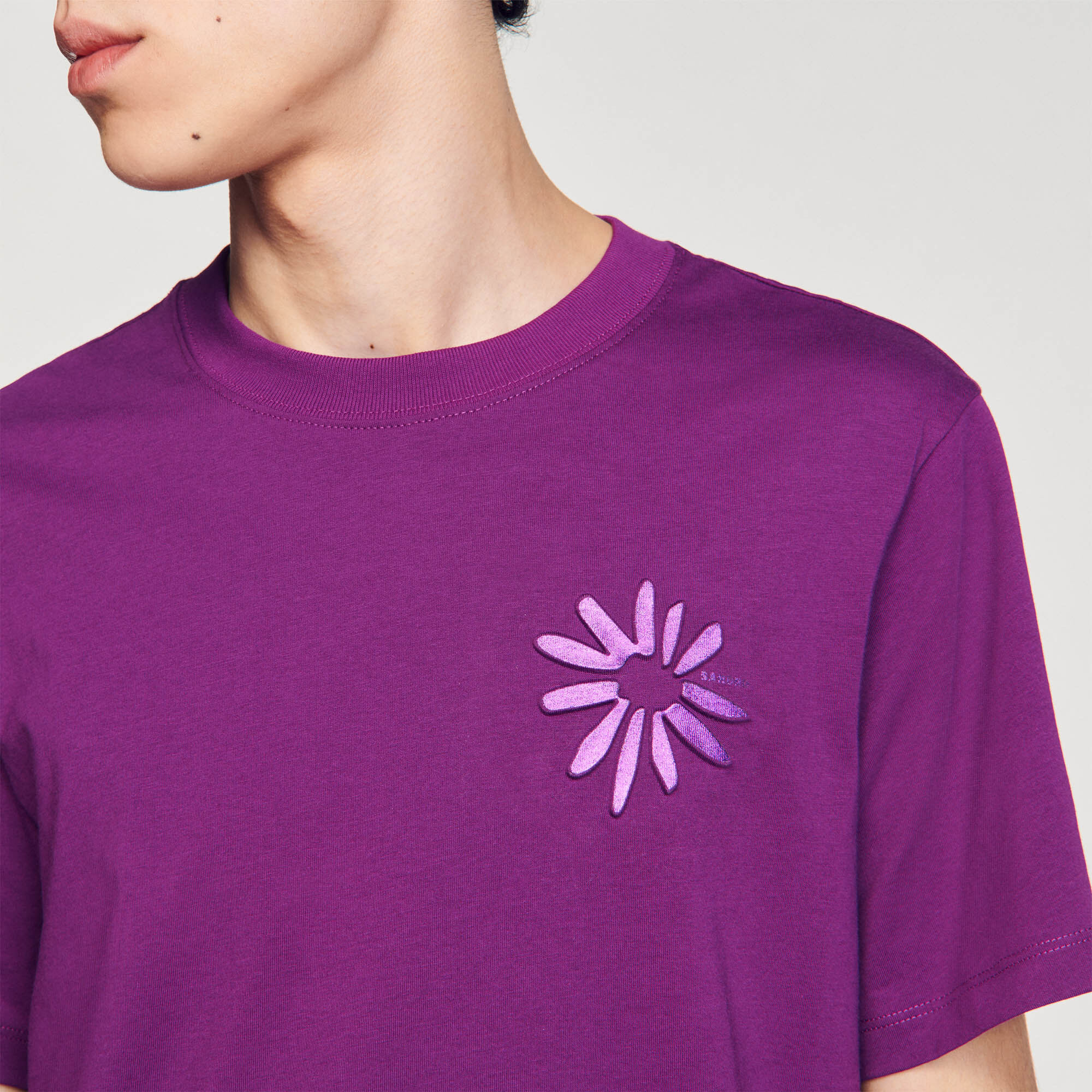 Tee-shirt fleur en coton