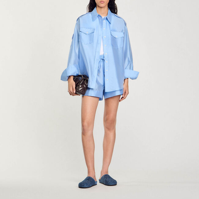 Chemise officier en satin