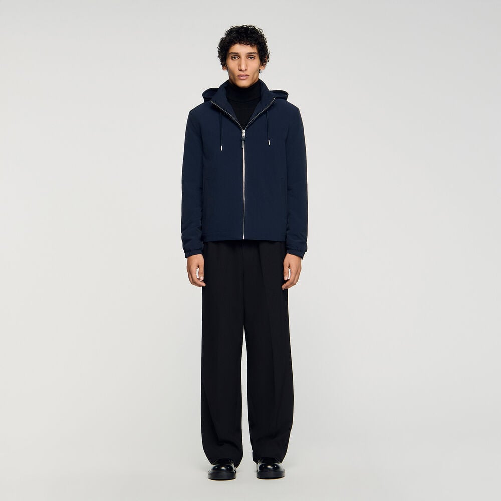 Sandro Blouson zippé à capuche – Midnight Blue – vue 2