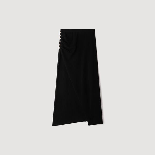 Jupe en maille fronc&eacute;e - Femme | Sandro Paris