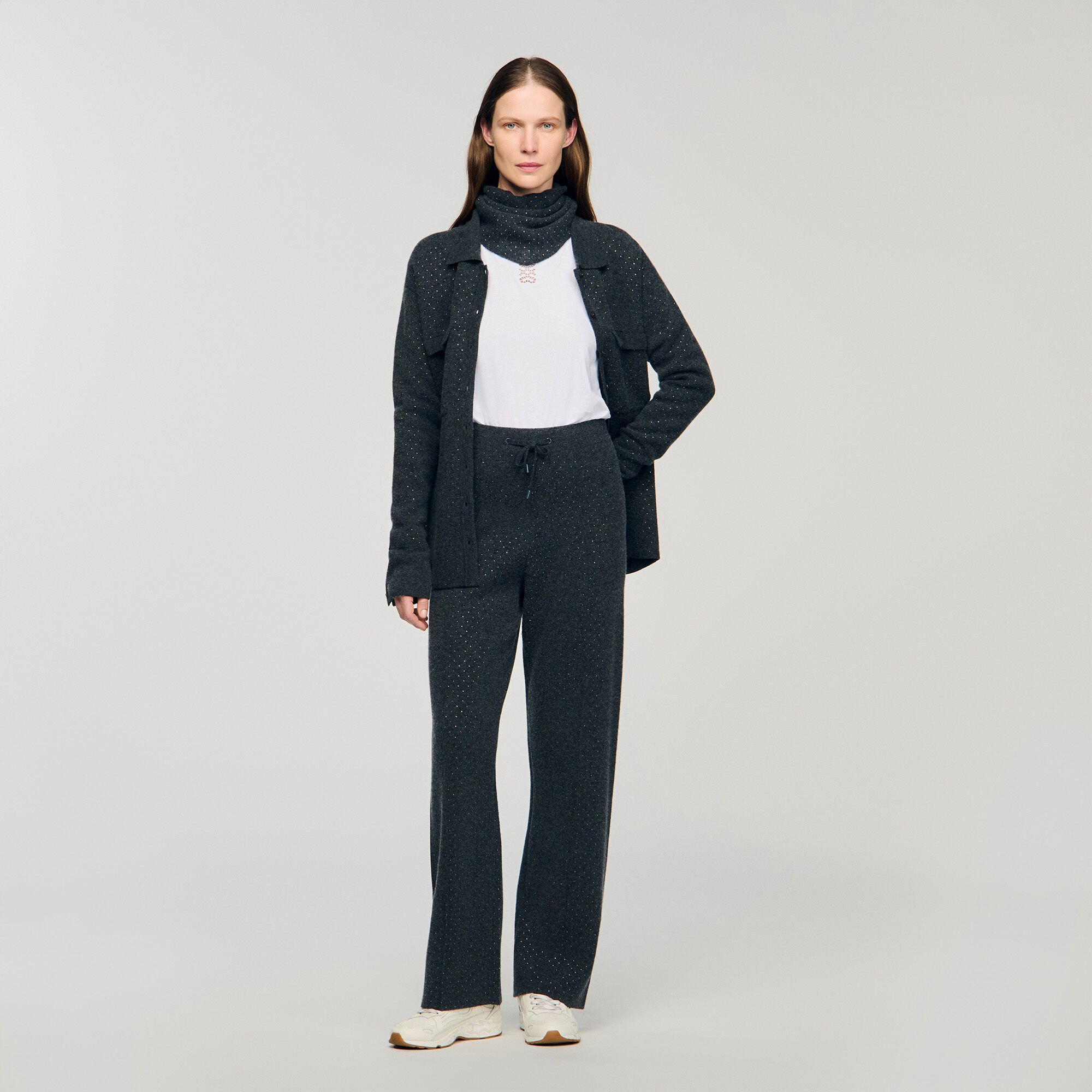Pantalon en maille à strass