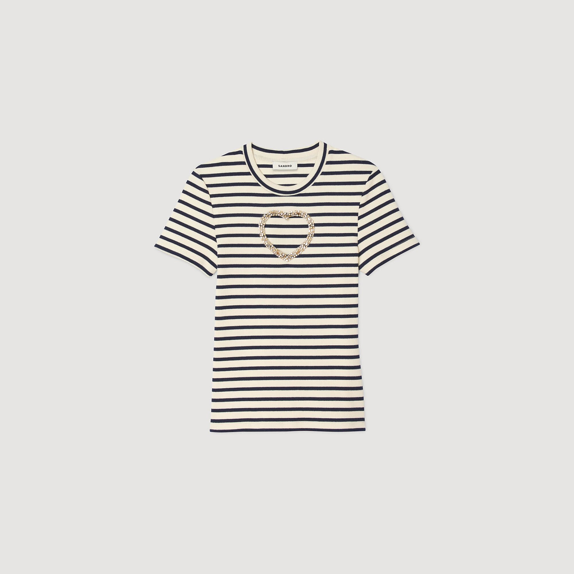 T-shirt cœur strassé