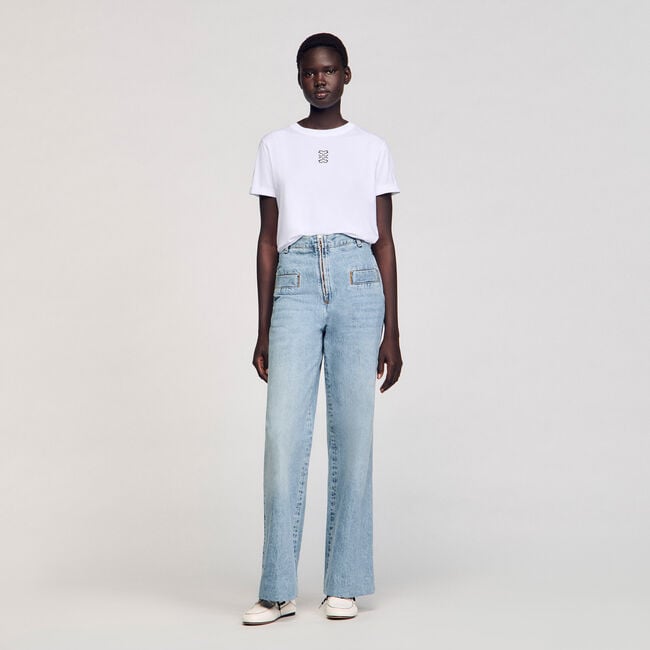 T-shirt en coton à broderie