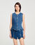 Top en denim strassé