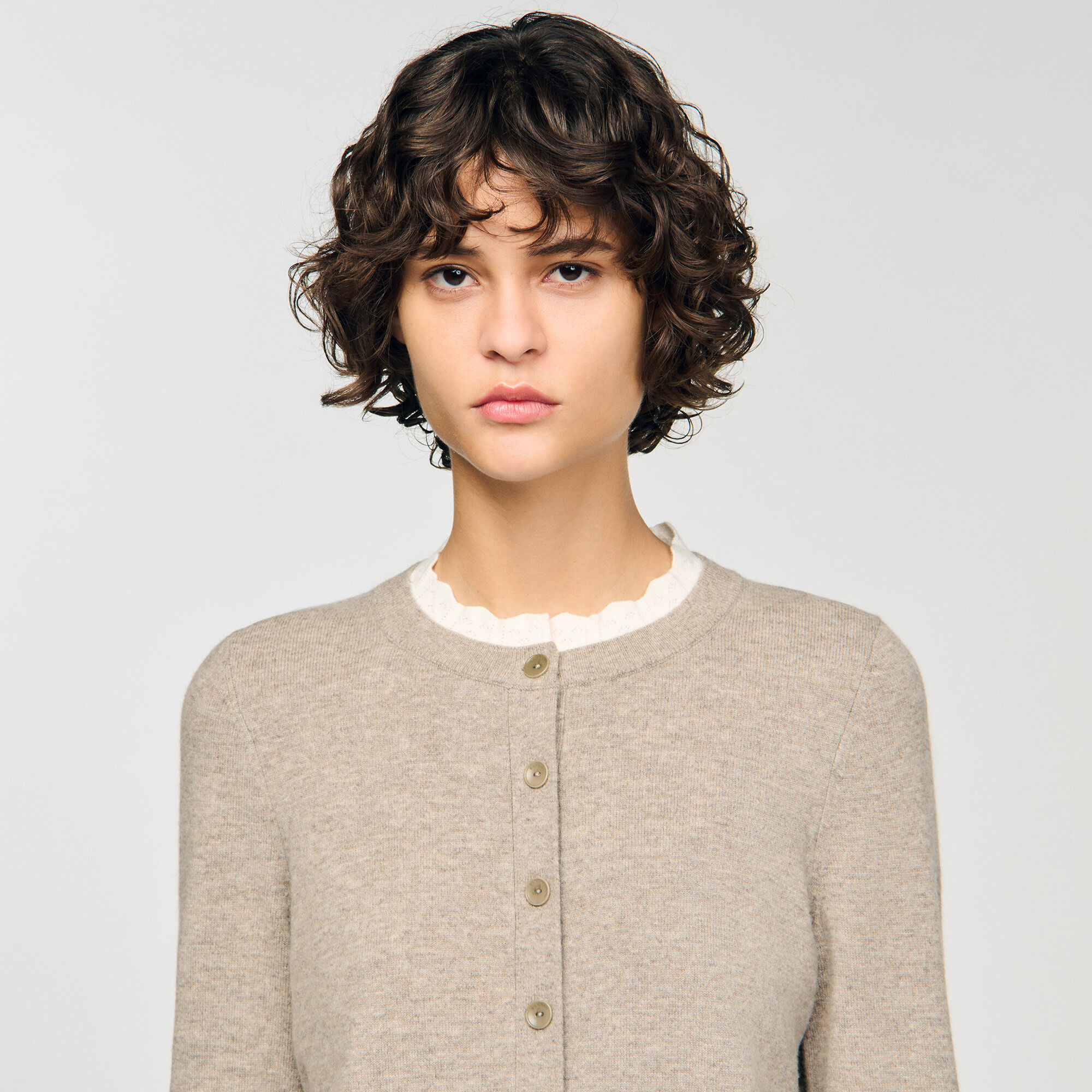 Cardigan à col contrasté 