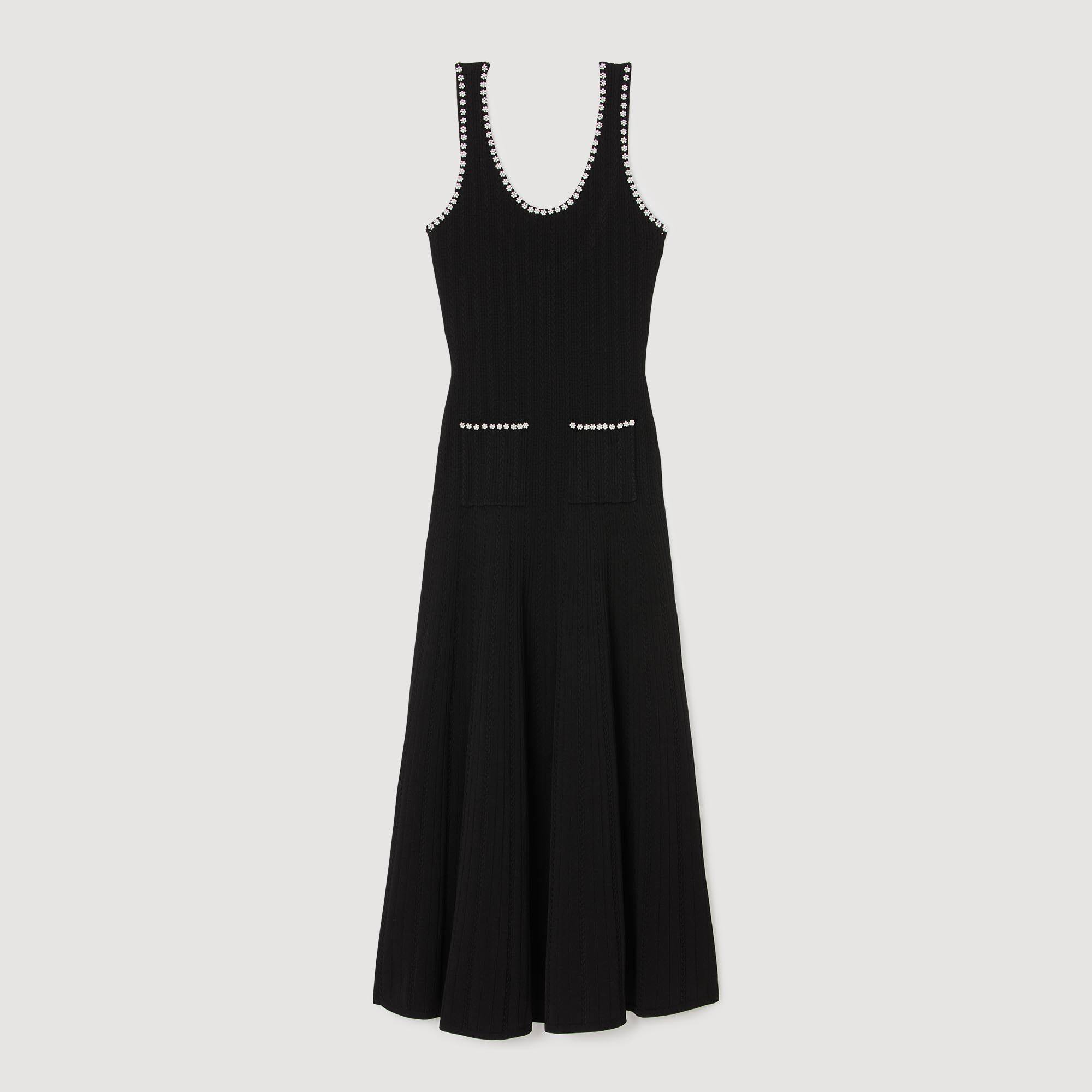 Robe longue à perles