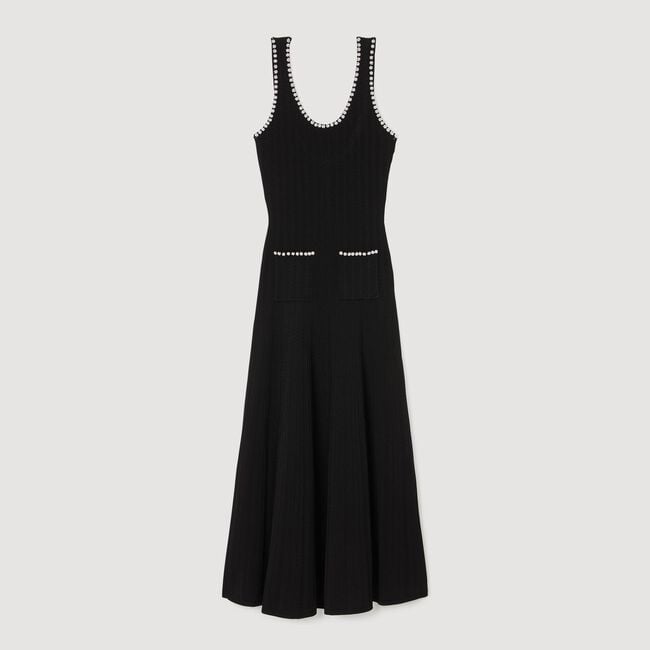 Robe longue à perles