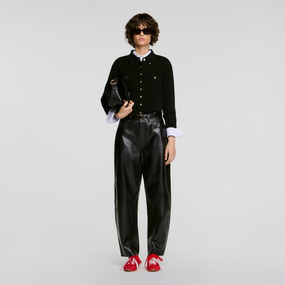 Sandro Cardigan à boutons métalliques – Noir