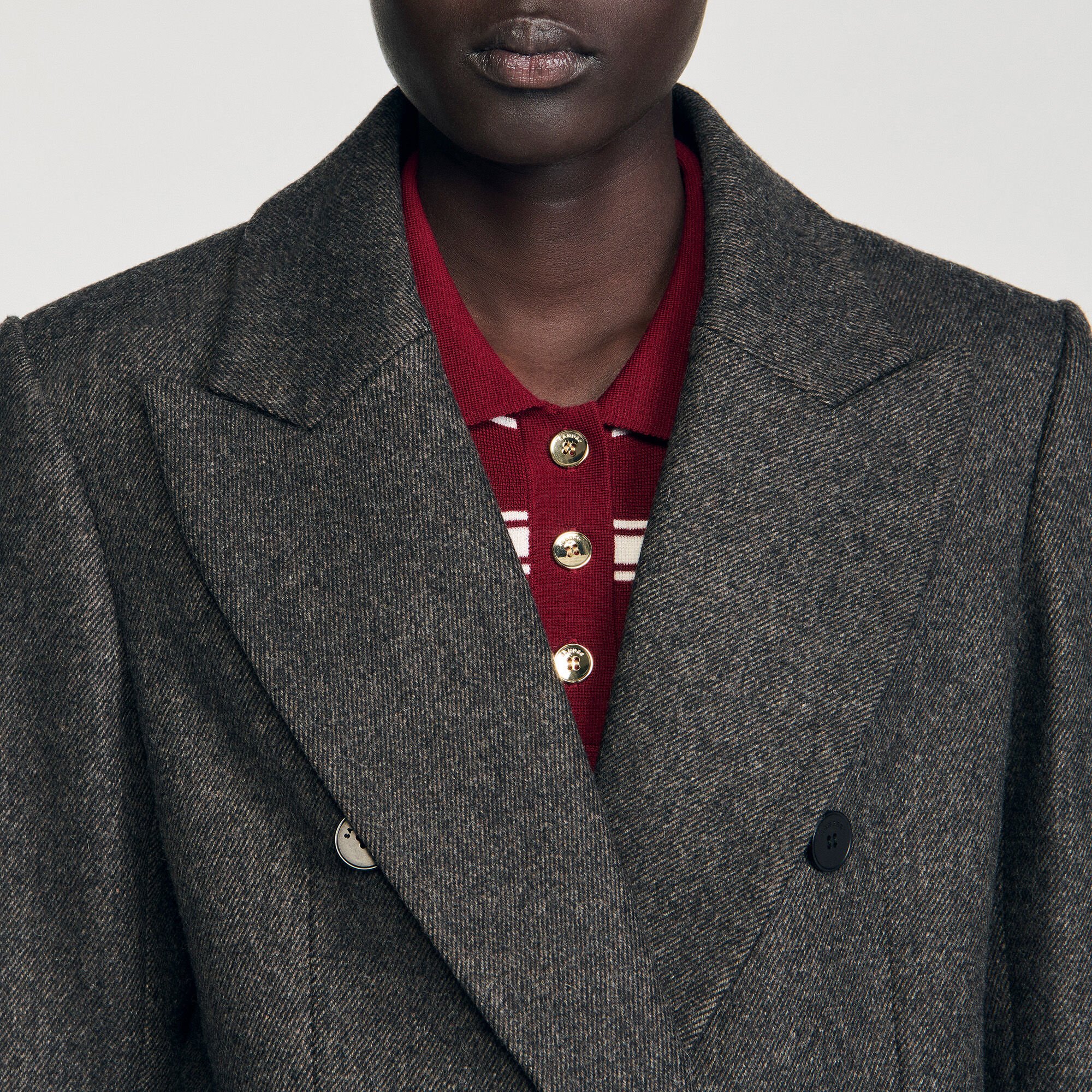 Manteau cintré double boutonnage